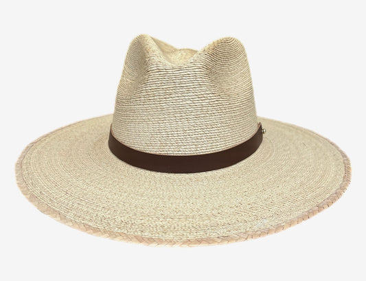 Toasted Palm Straw Fedora with Rope Band