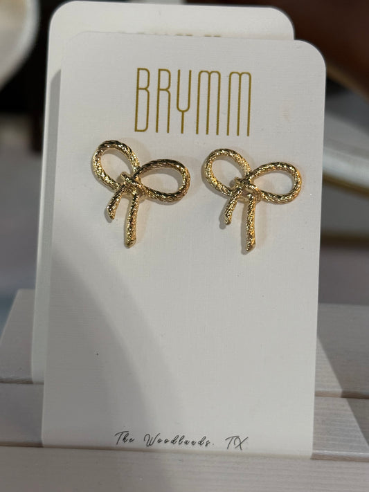 Gold Bow Studs